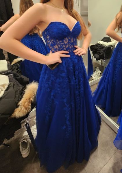 Sherri Hill Size 6 Blue Ball Gown on Queenly