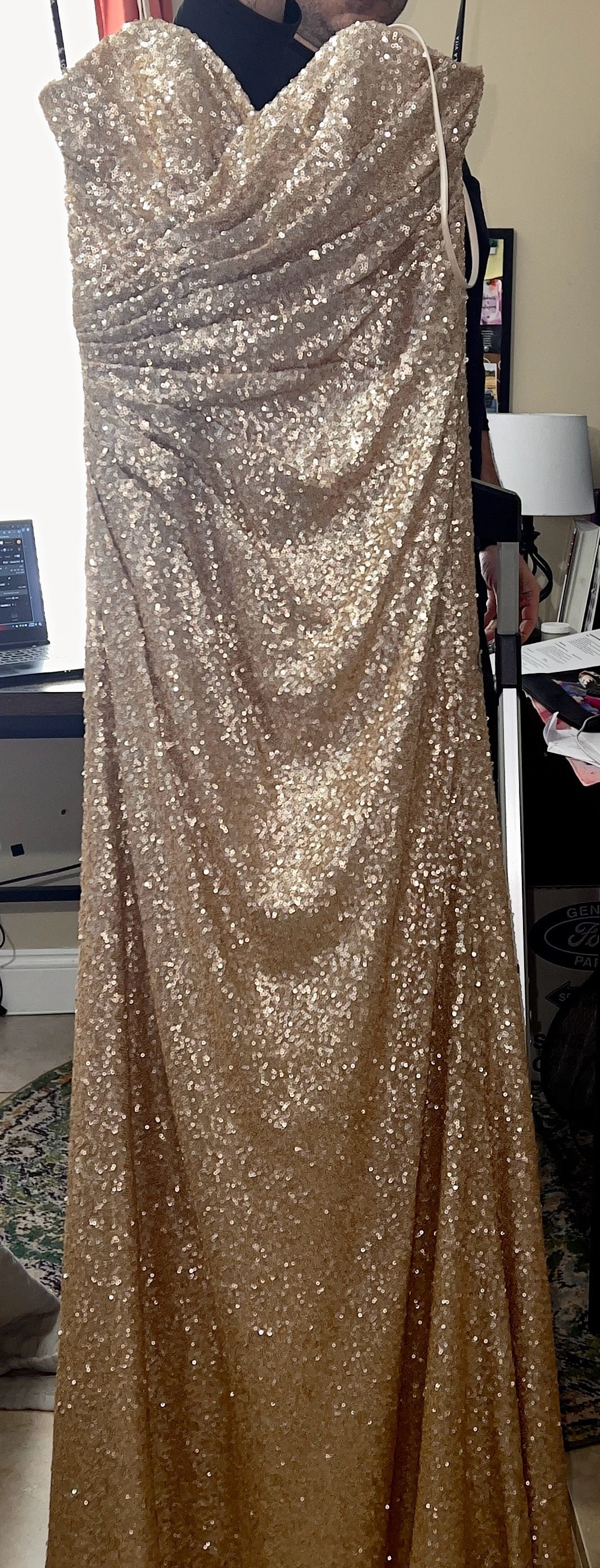 Sorella vita Size 10 Strapless Gold Mermaid Dress on Queenly