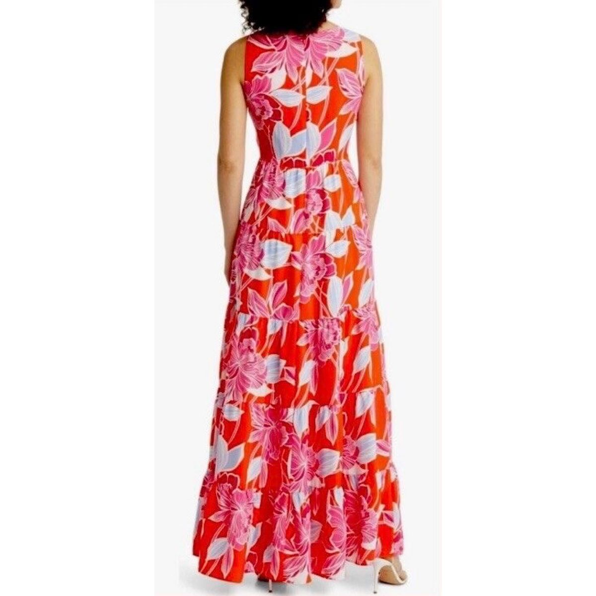 Eliza J Size 2 Floral Red A-line Dress on Queenly