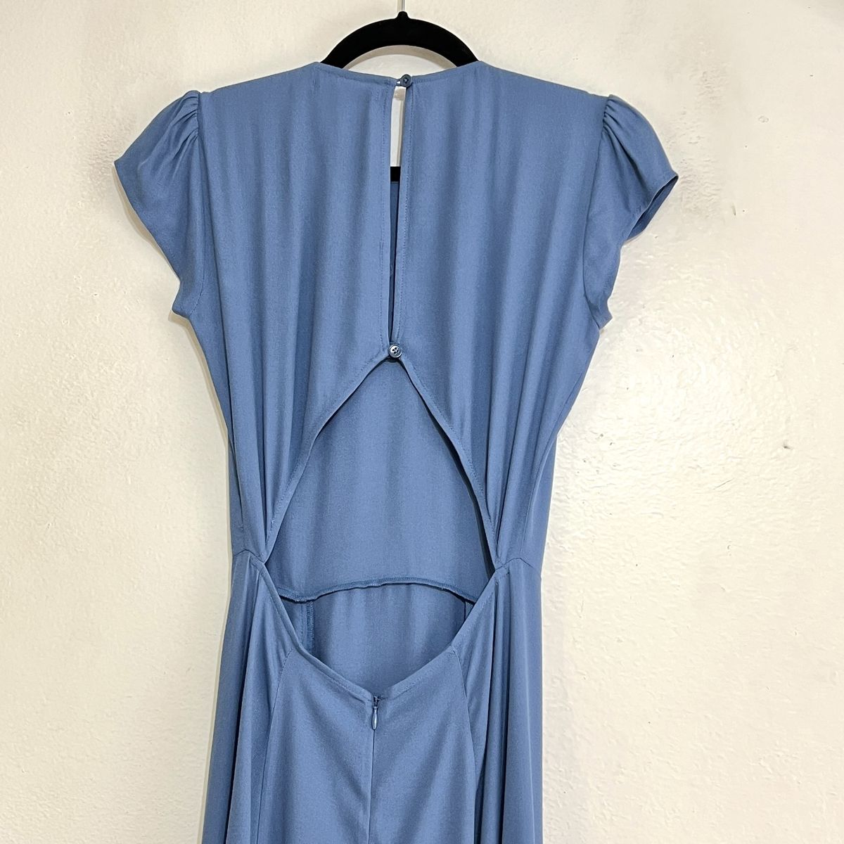 Reformation Size 2 Cap Sleeve Blue Side Slit Dress on Queenly