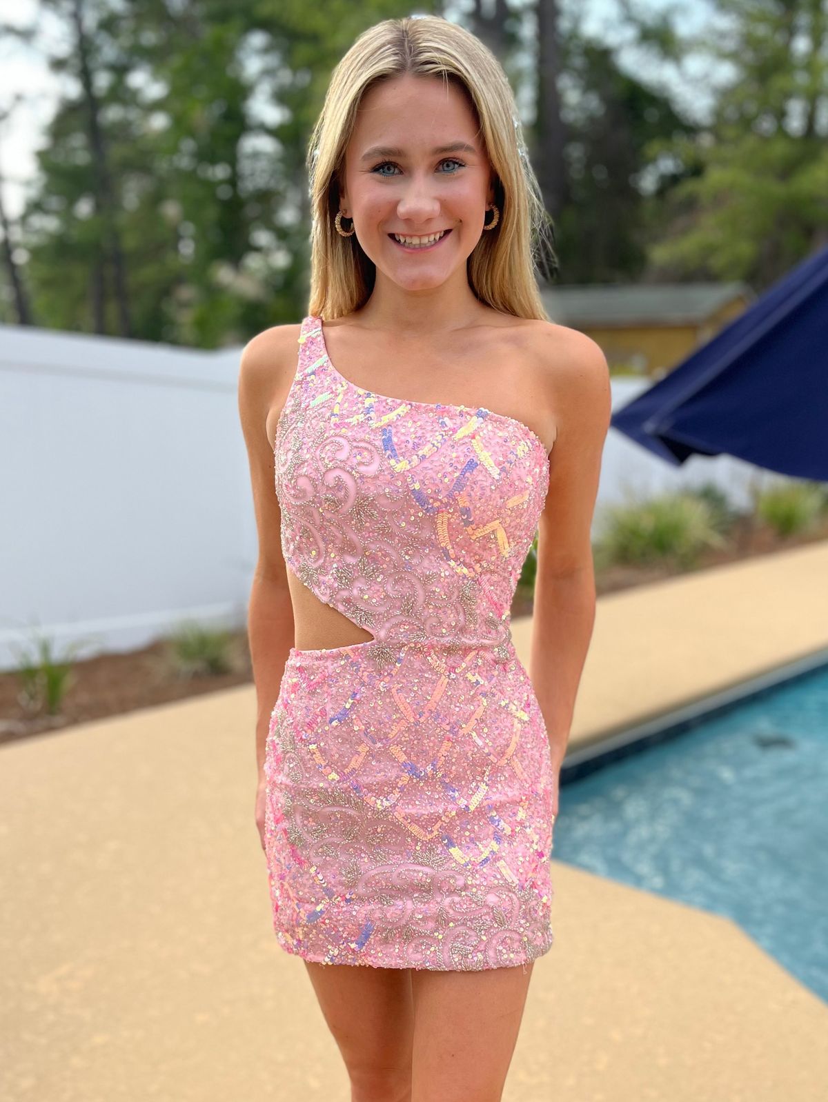 Sherri Hill Size 0 Homecoming One Shoulder Pink Cocktail Dress on Queenly