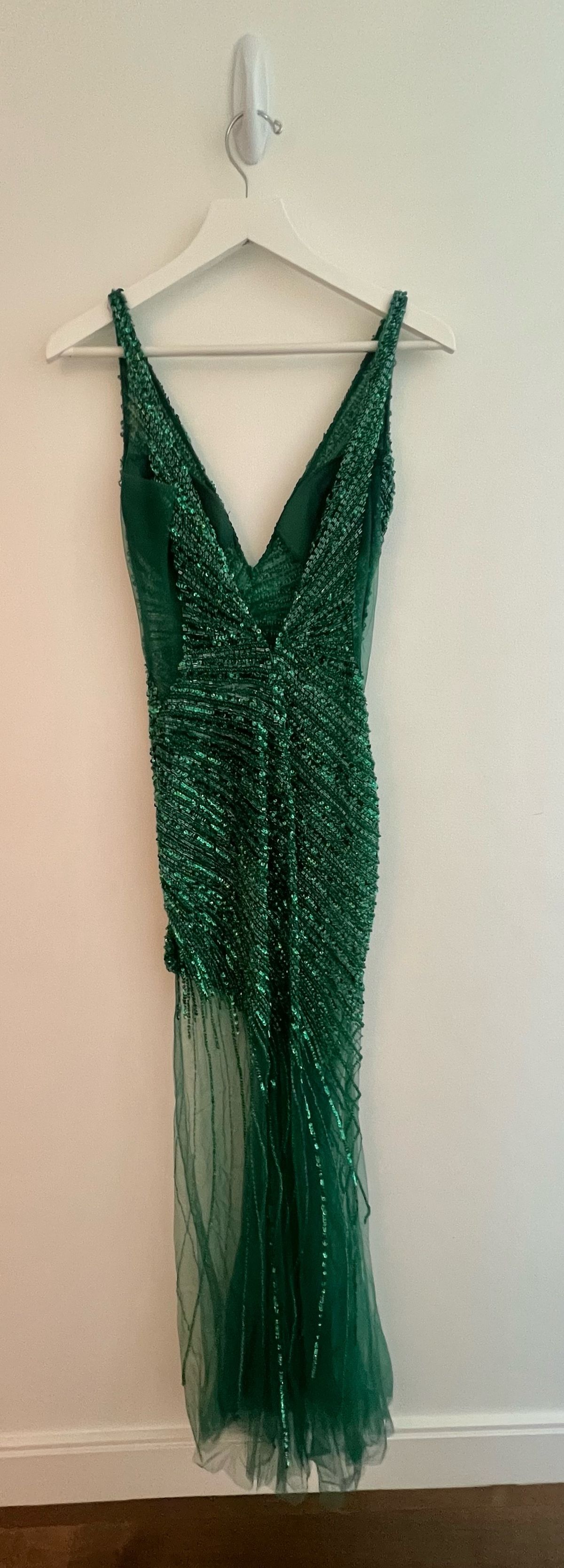 Jovani Size 2 Pageant Plunge Green Mermaid Dress on Queenly