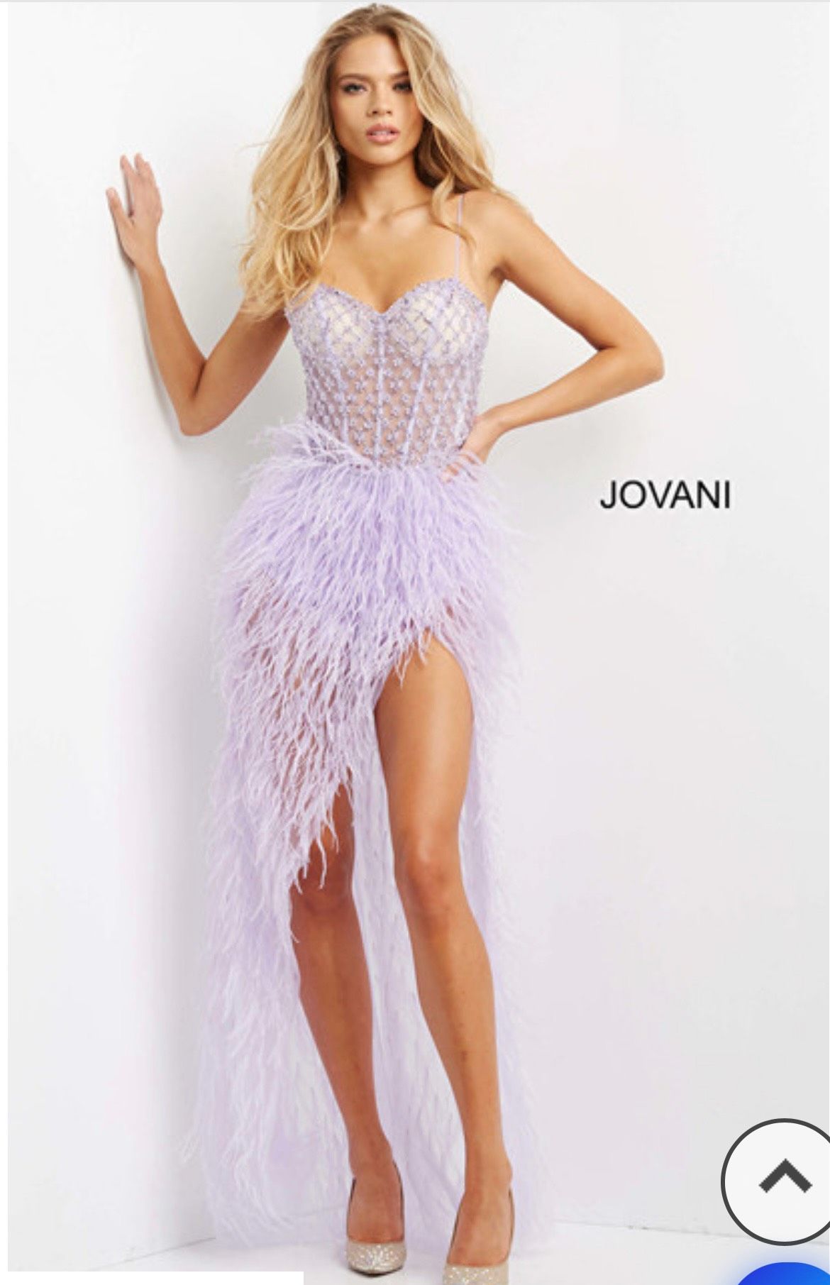 Jovani Size S Prom Purple Side Slit Dress on Queenly