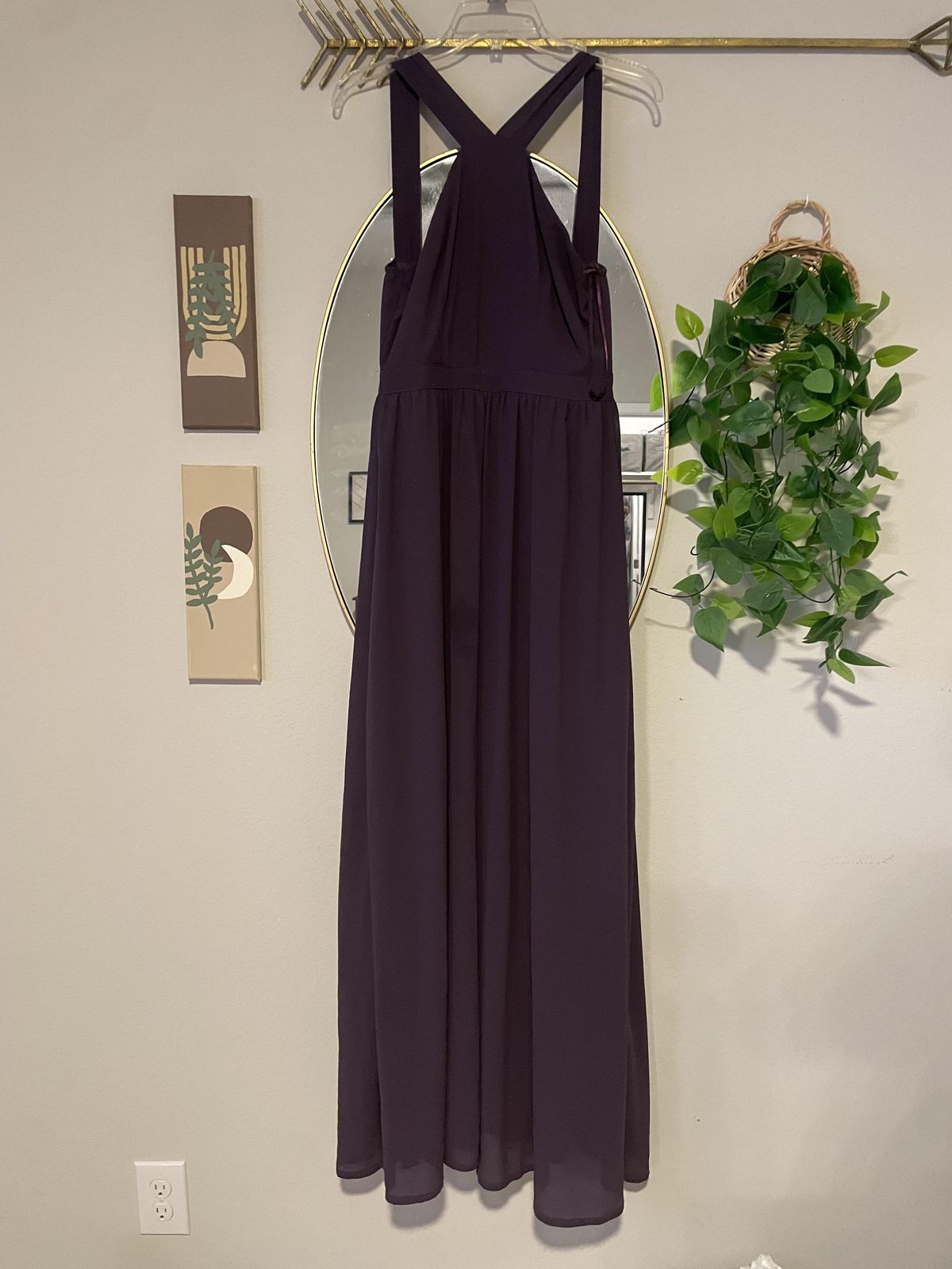 Size 10 Prom Halter Purple Floor Length Maxi on Queenly