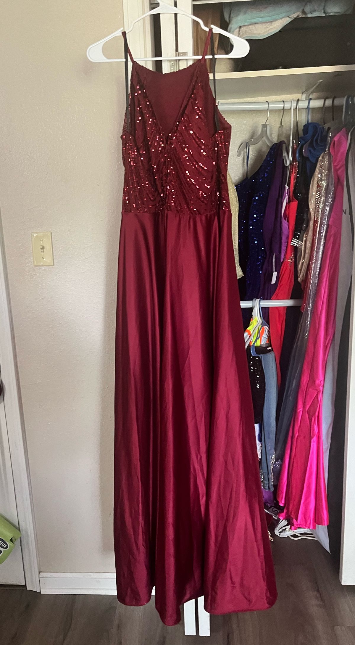 Plus Size 18 Prom Halter Red Ball Gown on Queenly