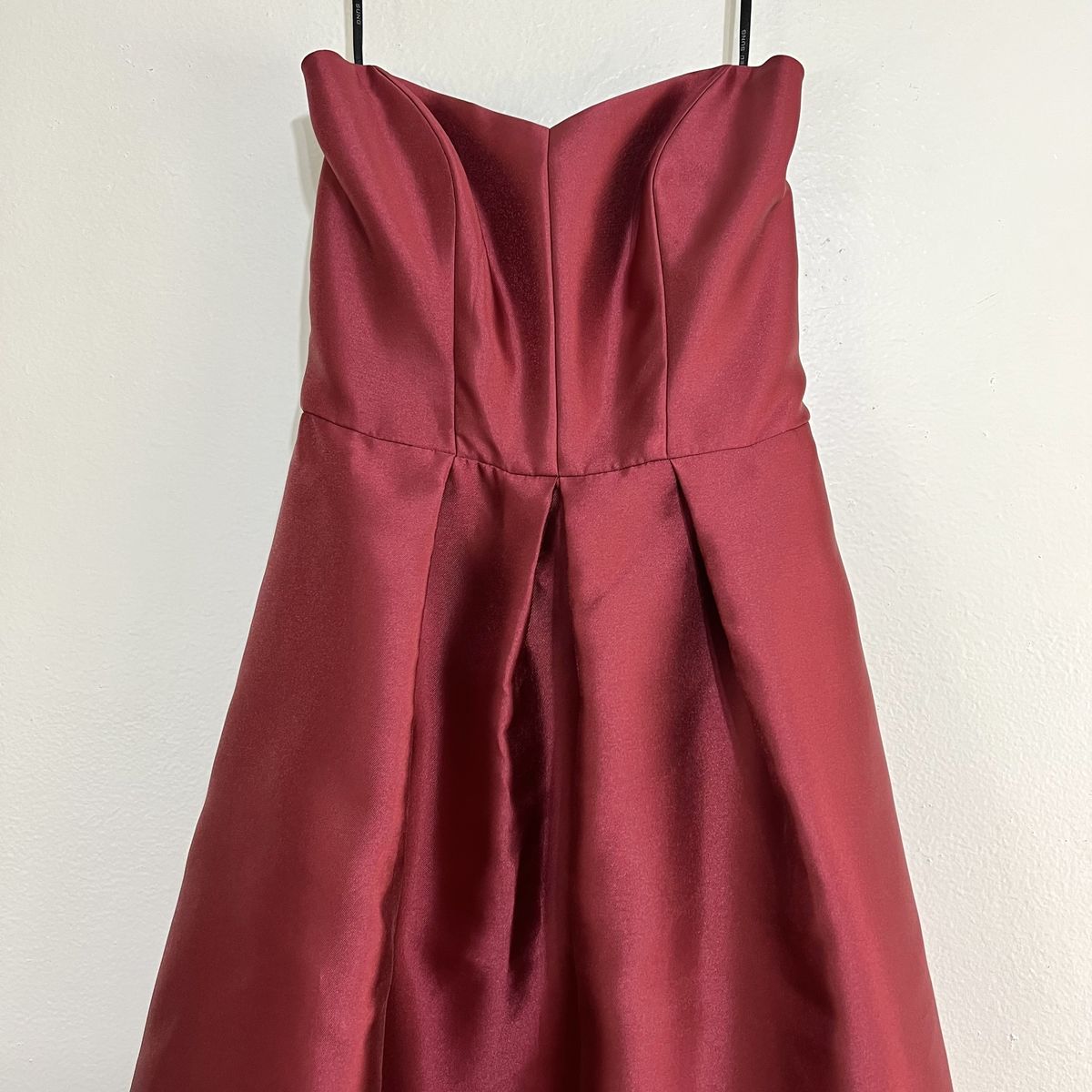 Style D699 Alfred Sung Plus Size 24 Strapless Burgundy Red A-line Dress on Queenly