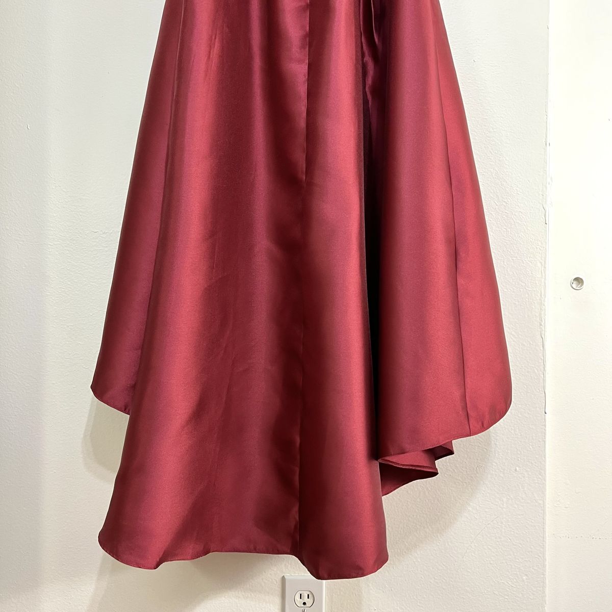 Style D699 Alfred Sung Plus Size 24 Strapless Burgundy Red A-line Dress on Queenly