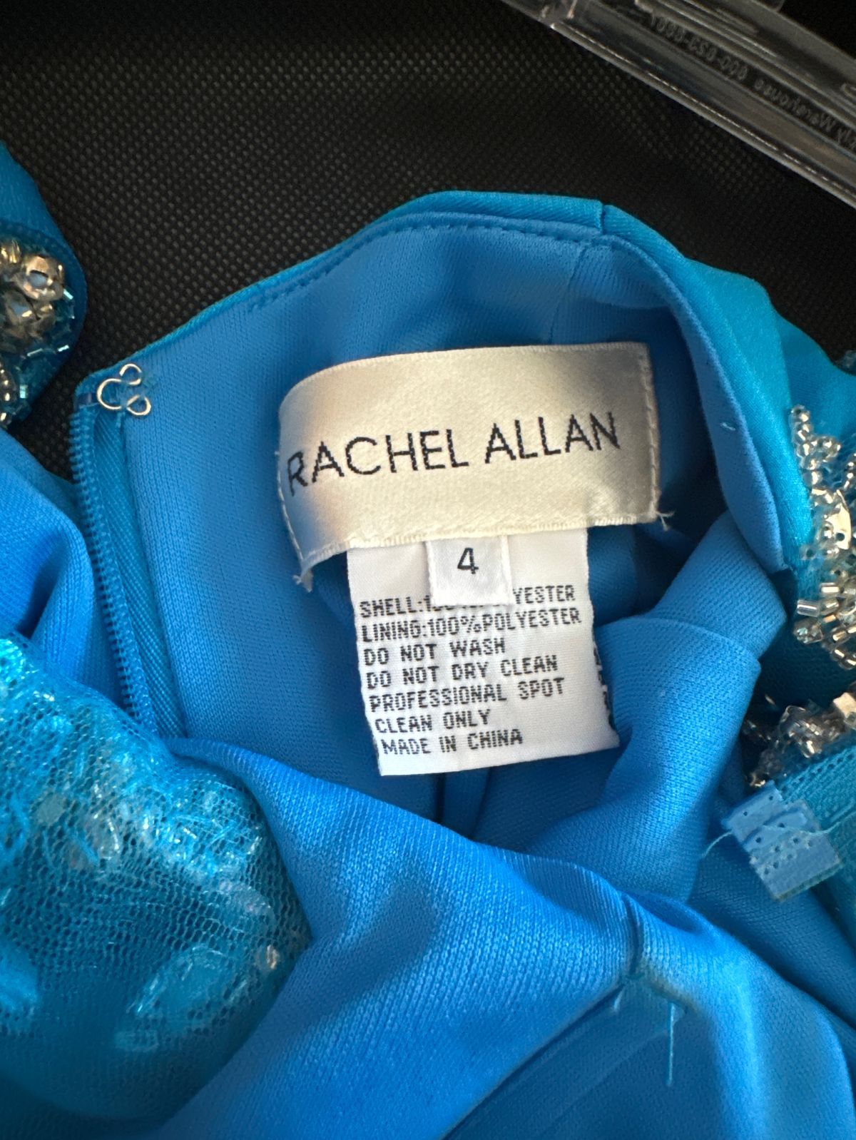 Style 7024 Rachel Allan Size 4 Pageant Turquoise Blue Mermaid Dress on Queenly