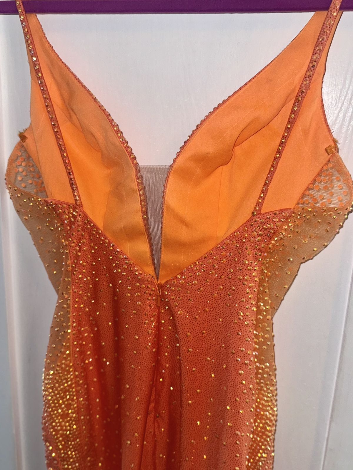 Johnathan Kayne Size 00 Prom Plunge Orange Cocktail Dress on Queenly