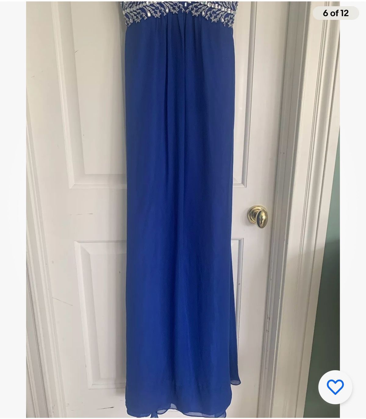 Size 6 Prom Blue A-line Dress on Queenly