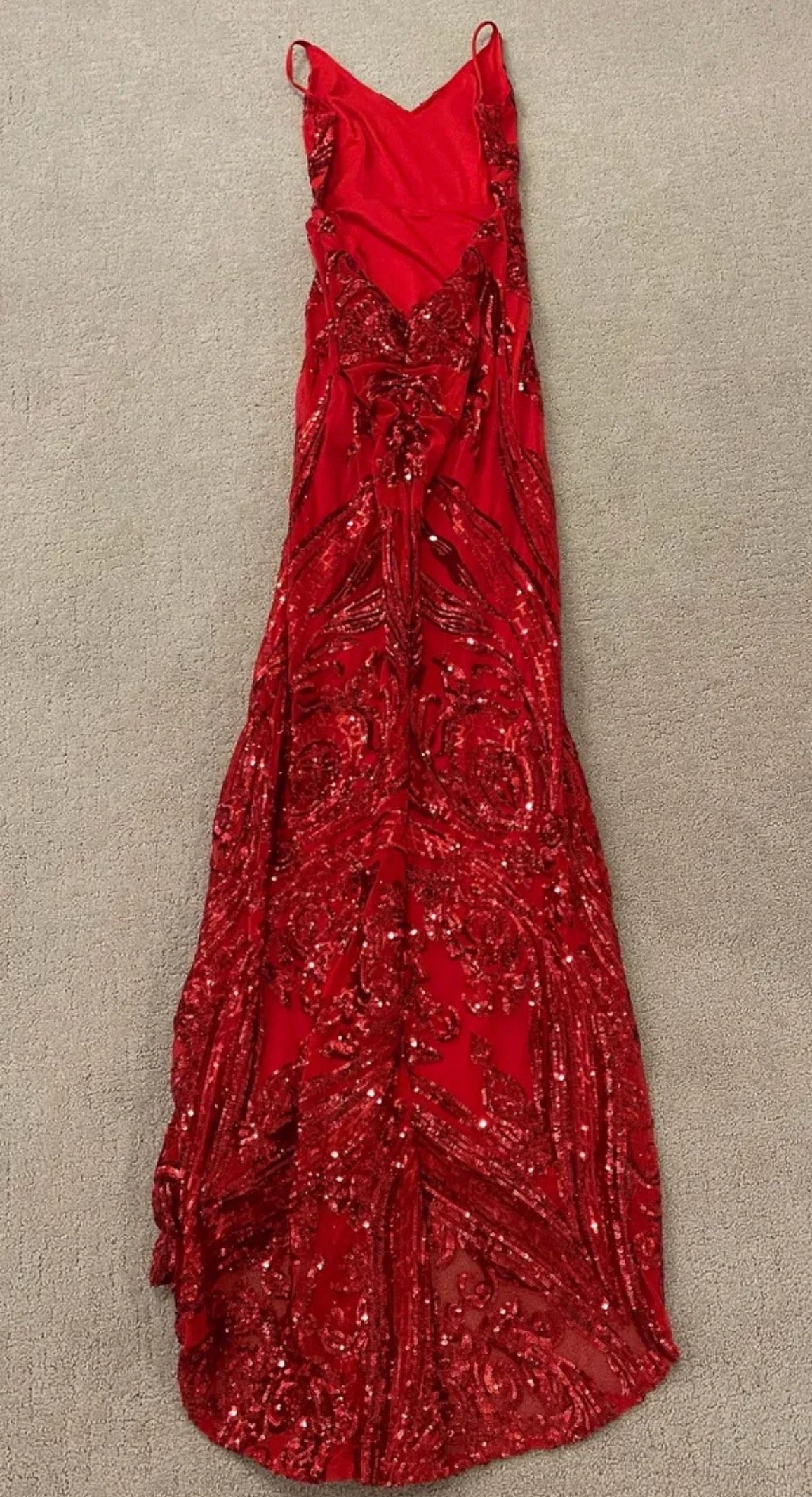 Alamour The Label Size S Prom Plunge Red Floor Length Maxi on Queenly