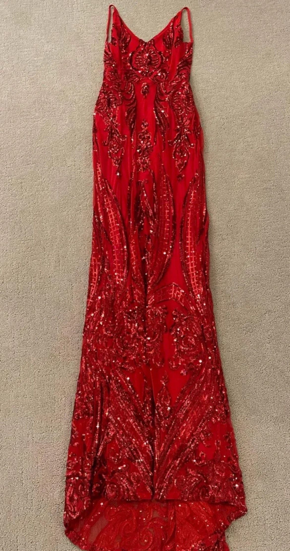 Alamour The Label Size S Prom Plunge Red Floor Length Maxi on Queenly