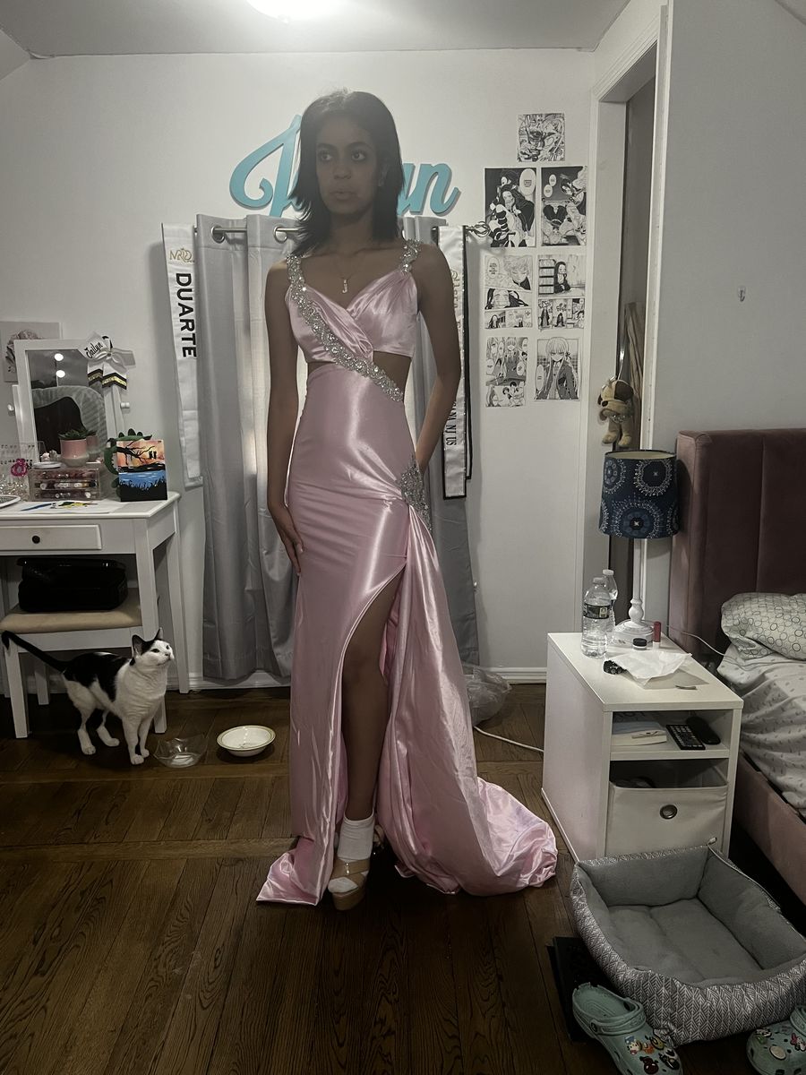 Custom  Size 00 Pink Side Slit Dress on Queenly