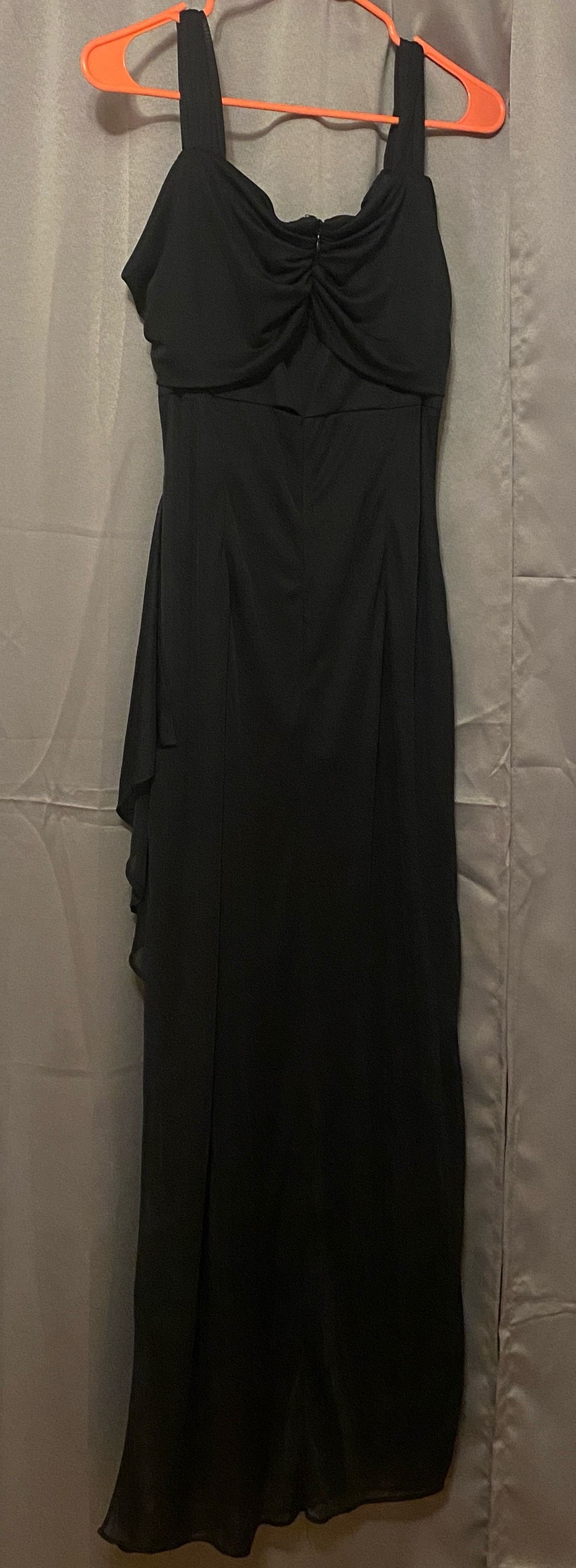 Style 232156 Alex Evenings Plus Size 16 Prom Sheer Black Side Slit Dress on Queenly