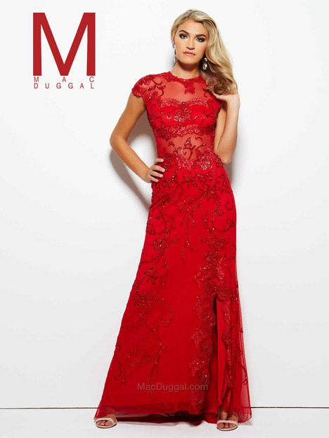 Style 1903 Red Mac Duggal Size 8 Cap Sleeve Red A-line Dress on Queenly