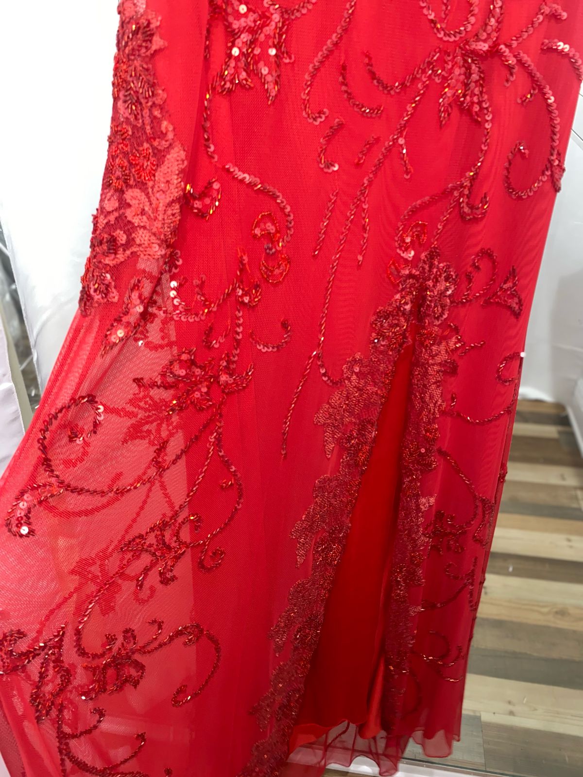 Style 1903 Red Mac Duggal Size 8 Cap Sleeve Red A-line Dress on Queenly