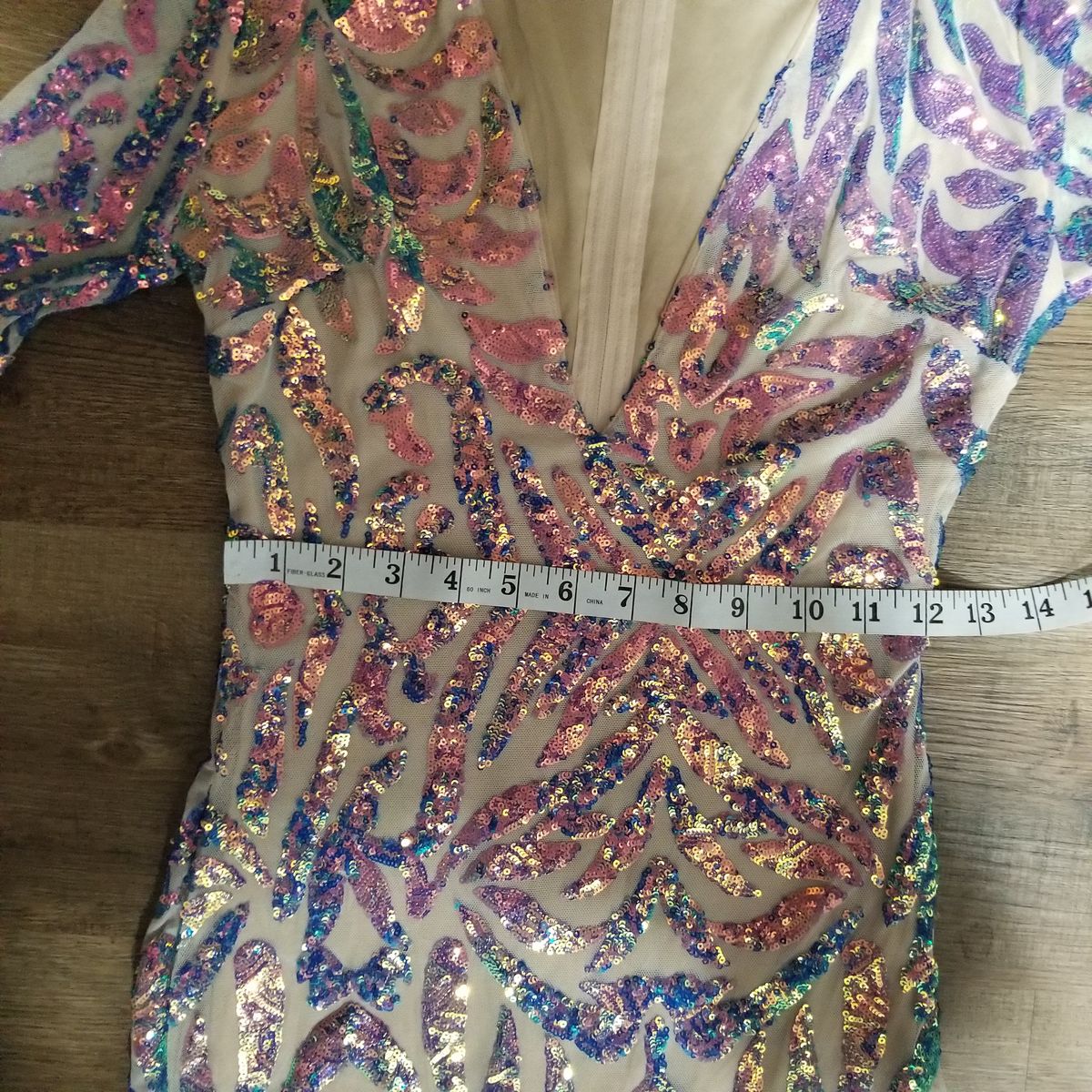 Style (Sz S, fits 0-4) Banjul Size 4 Plunge Sheer Multicolor Mermaid Dress on Queenly