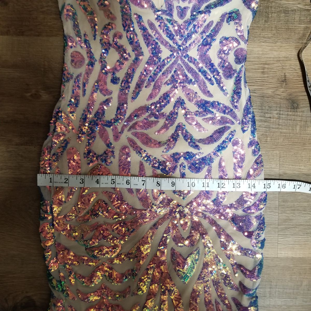 Style (Sz S, fits 0-4) Banjul Size 4 Plunge Sheer Multicolor Mermaid Dress on Queenly