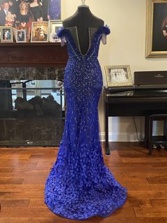 Terani Couture Size 8 Pageant Royal Blue Floor Length Maxi on Queenly