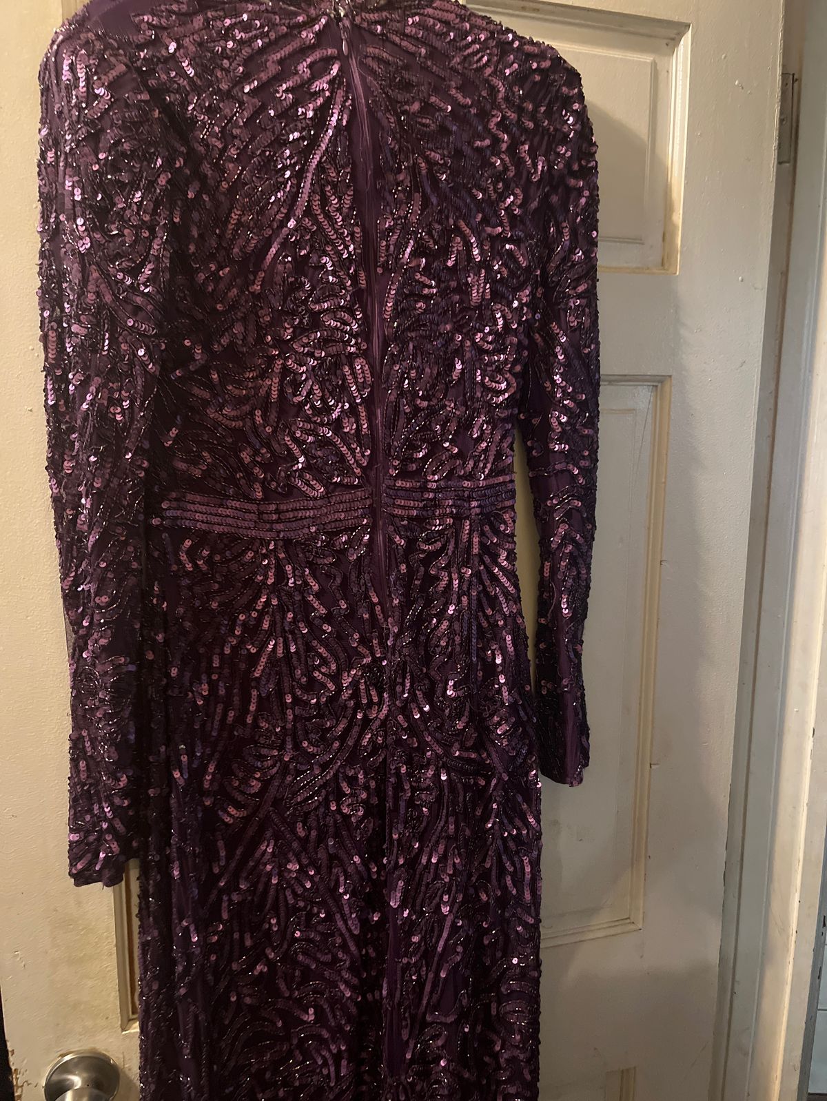 Mac Duggal Size 14 High Neck Purple Floor Length Maxi on Queenly