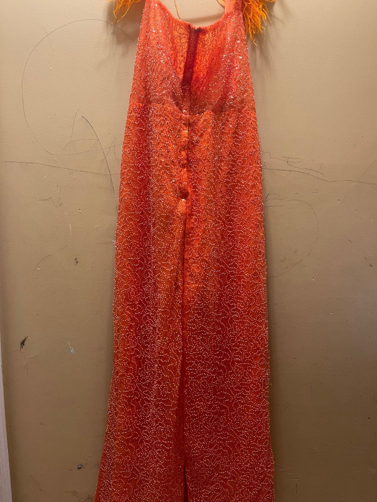 Plus Size 18 Orange Mermaid Dress on Queenly