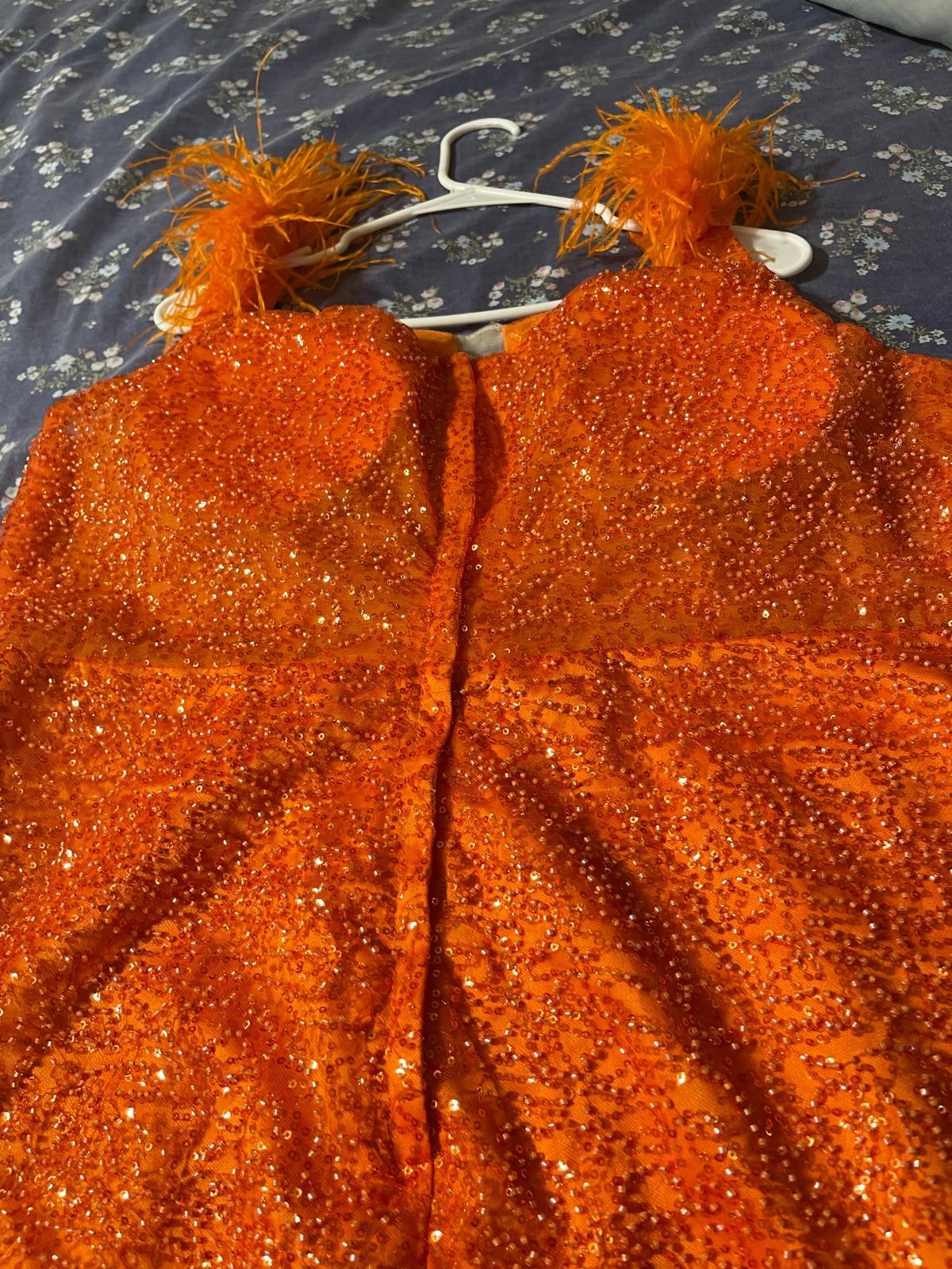 Plus Size 18 Orange Mermaid Dress on Queenly