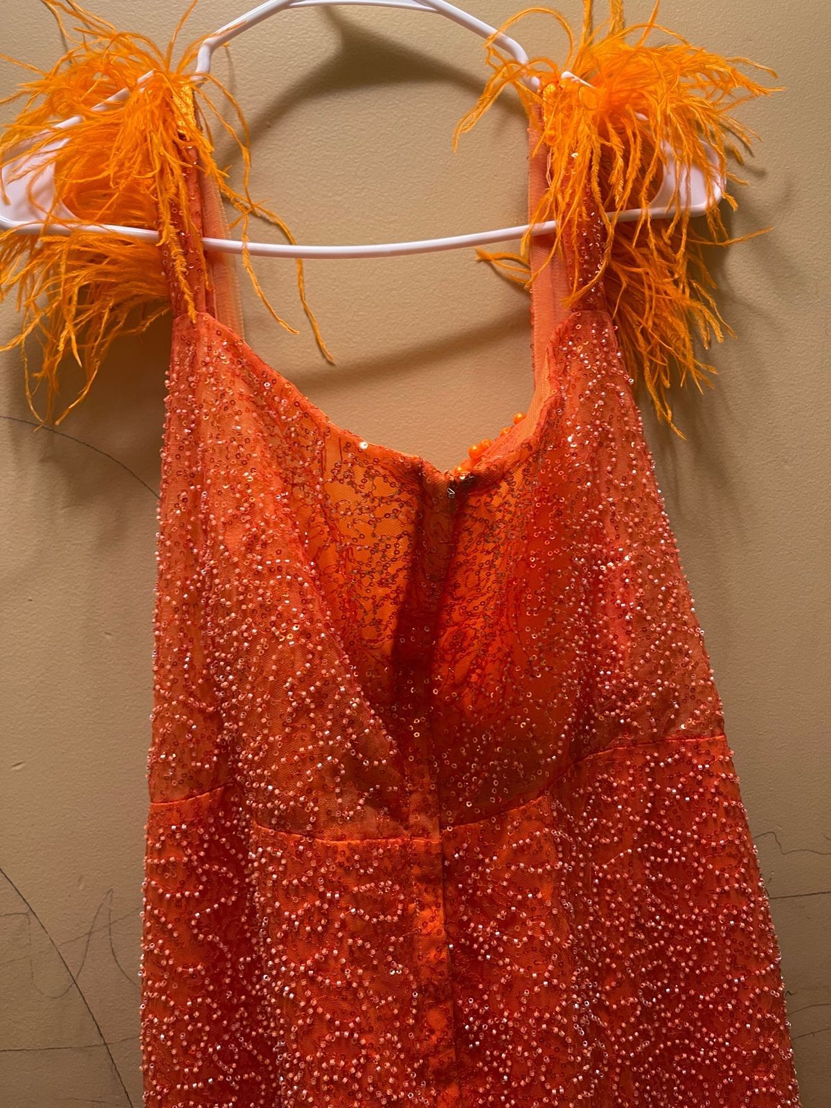 Plus Size 18 Orange Mermaid Dress on Queenly