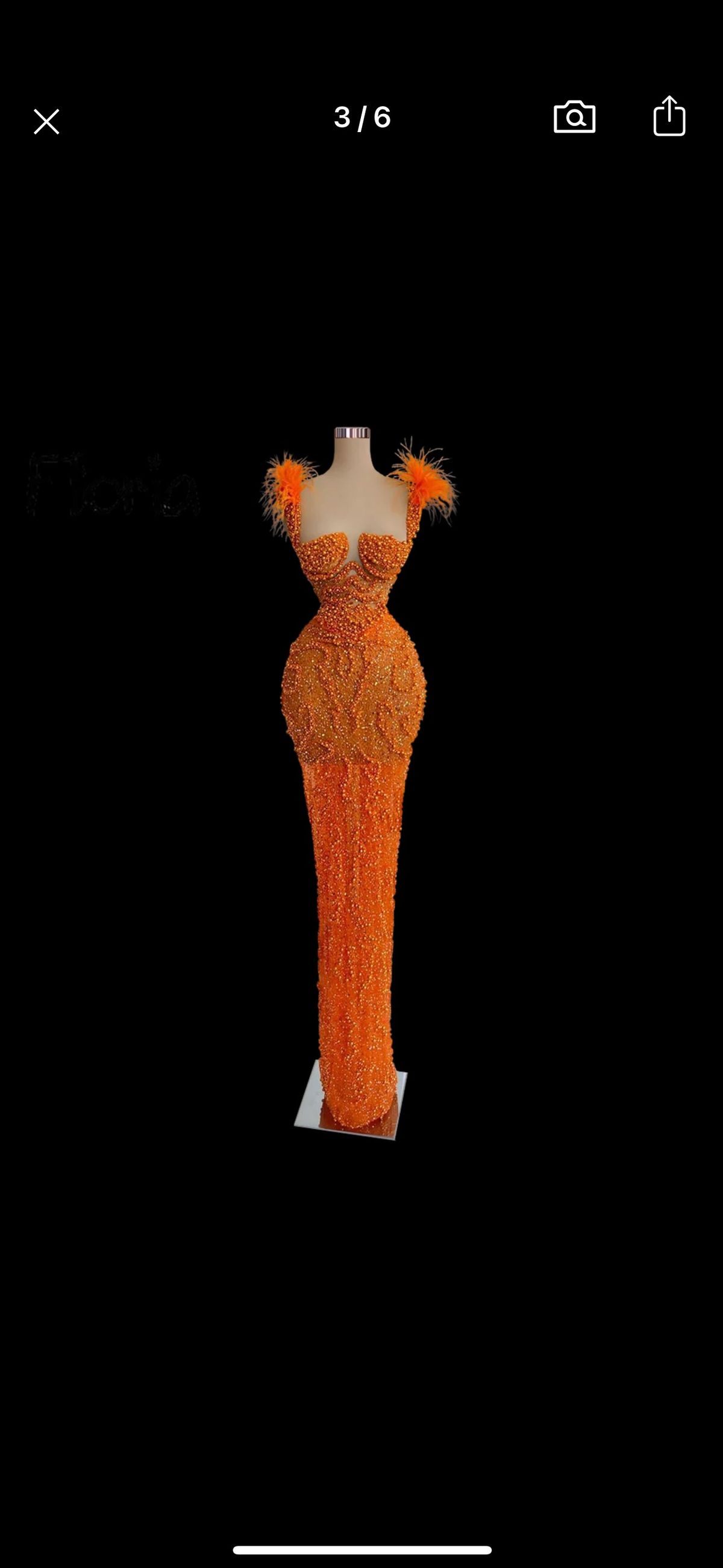 Plus Size 18 Orange Mermaid Dress on Queenly