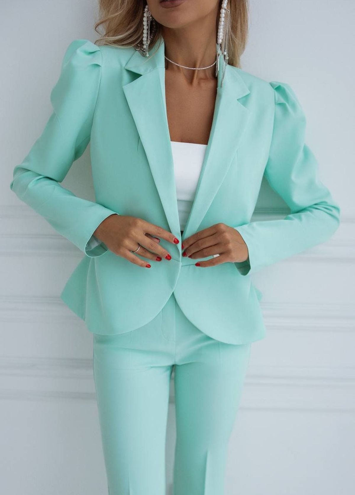 Elagia Size S Prom Blazer Blue Formal Jumpsuit on Queenly