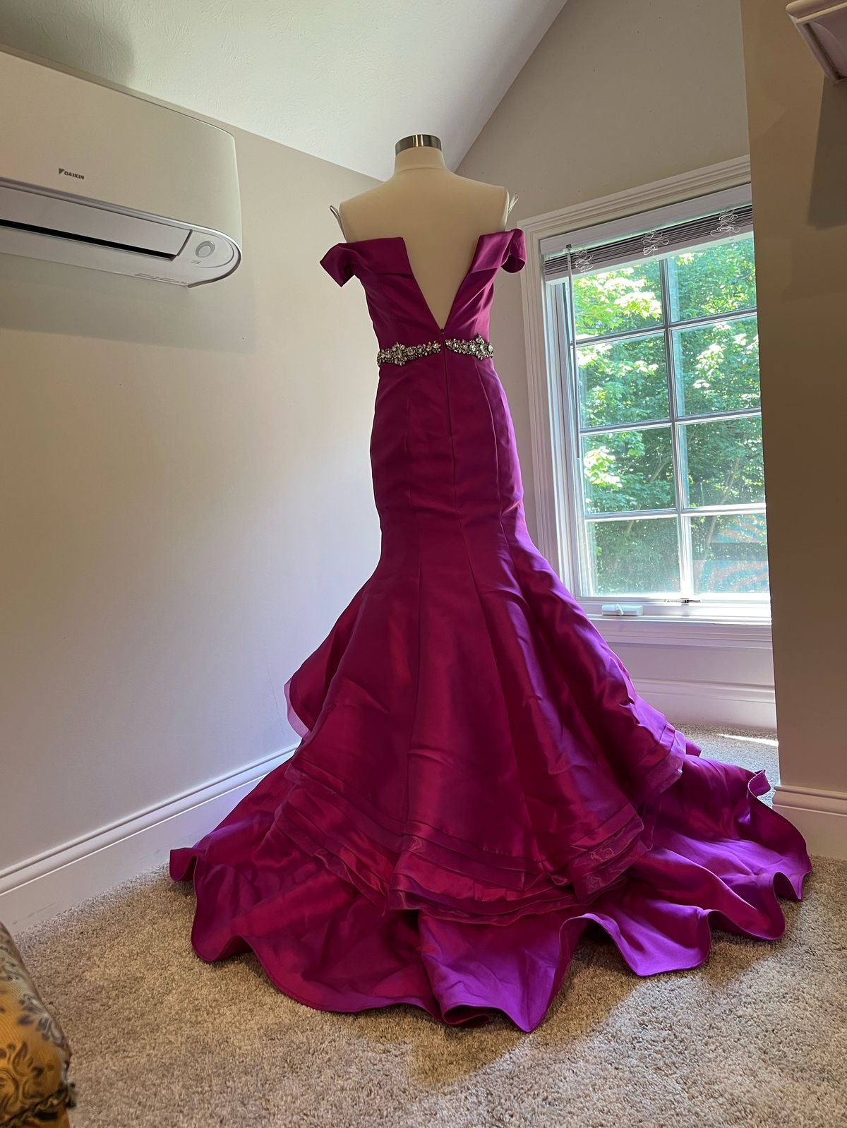 Jovani Size 00 Prom Off The Shoulder Pink Mermaid Dress on Queenly