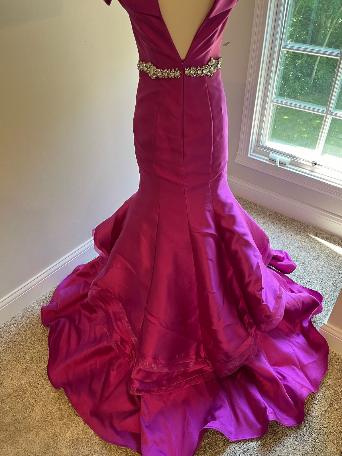 Jovani Size 00 Prom Off The Shoulder Pink Mermaid Dress on Queenly