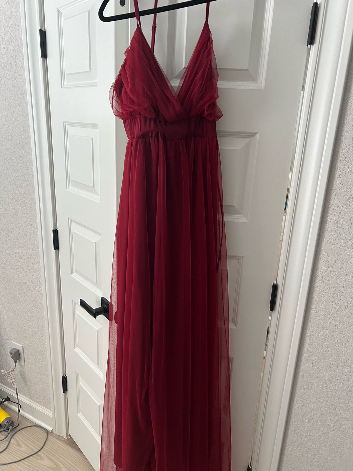 Size XL Prom Plunge Red A-line Dress on Queenly