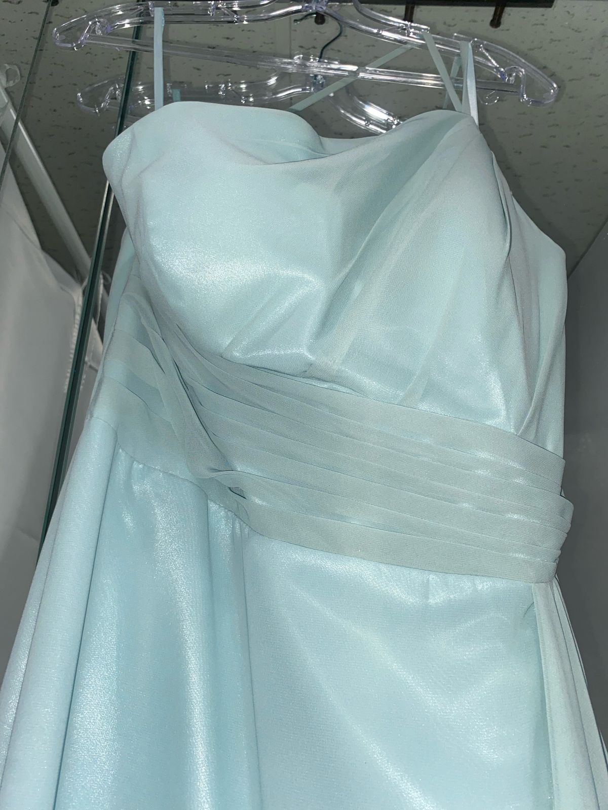 Style E1005 Sea Form Nox Anabel Size 12 Prom One Shoulder Blue A-line Dress on Queenly