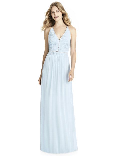 Style JP1009 Mist Jenny Packham Size 14 Prom Plunge Blue A-line Dress on Queenly