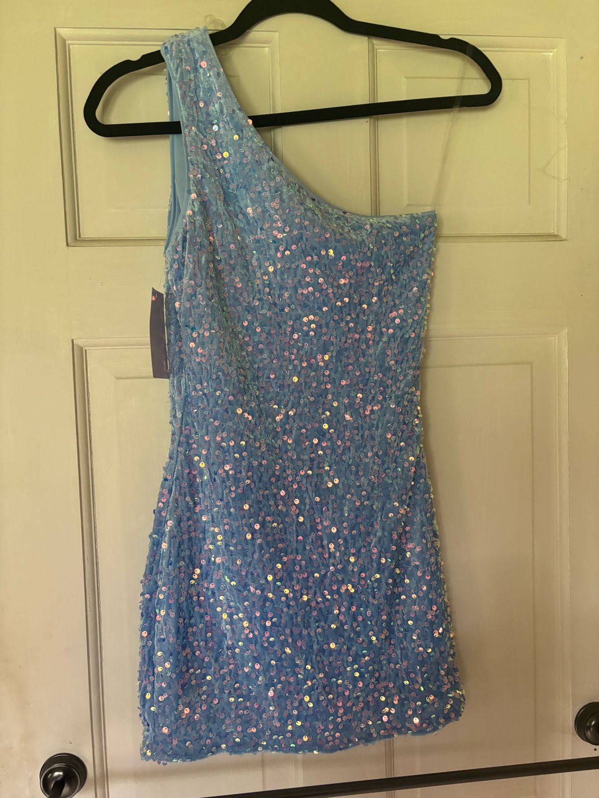 Size S Prom One Shoulder Blue Cocktail Dress on Queenly