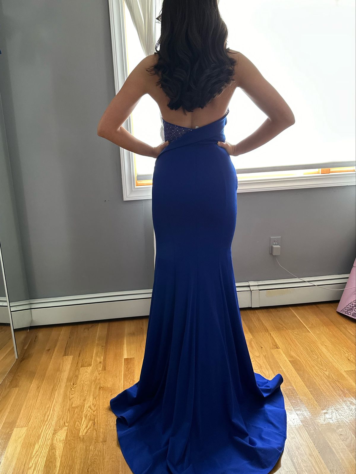 Jasz Couture Size 0 Prom One Shoulder Blue Mermaid Dress on Queenly