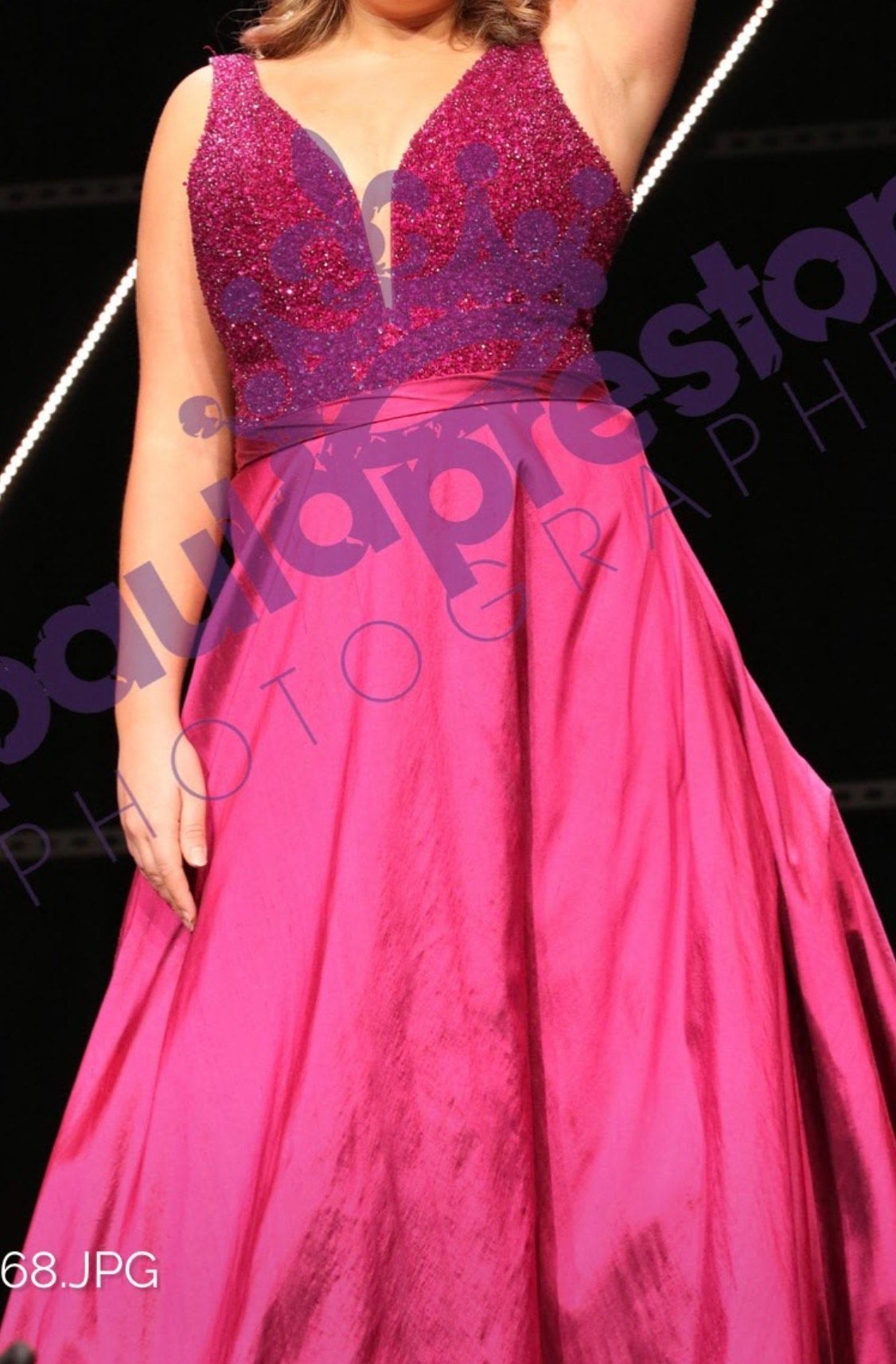 Jovani Size 12 Prom Plunge Pink A-line Dress on Queenly