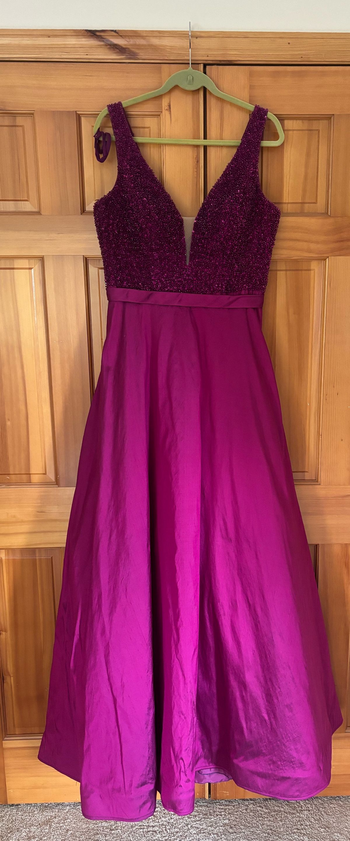 Jovani Size 12 Prom Plunge Pink A-line Dress on Queenly