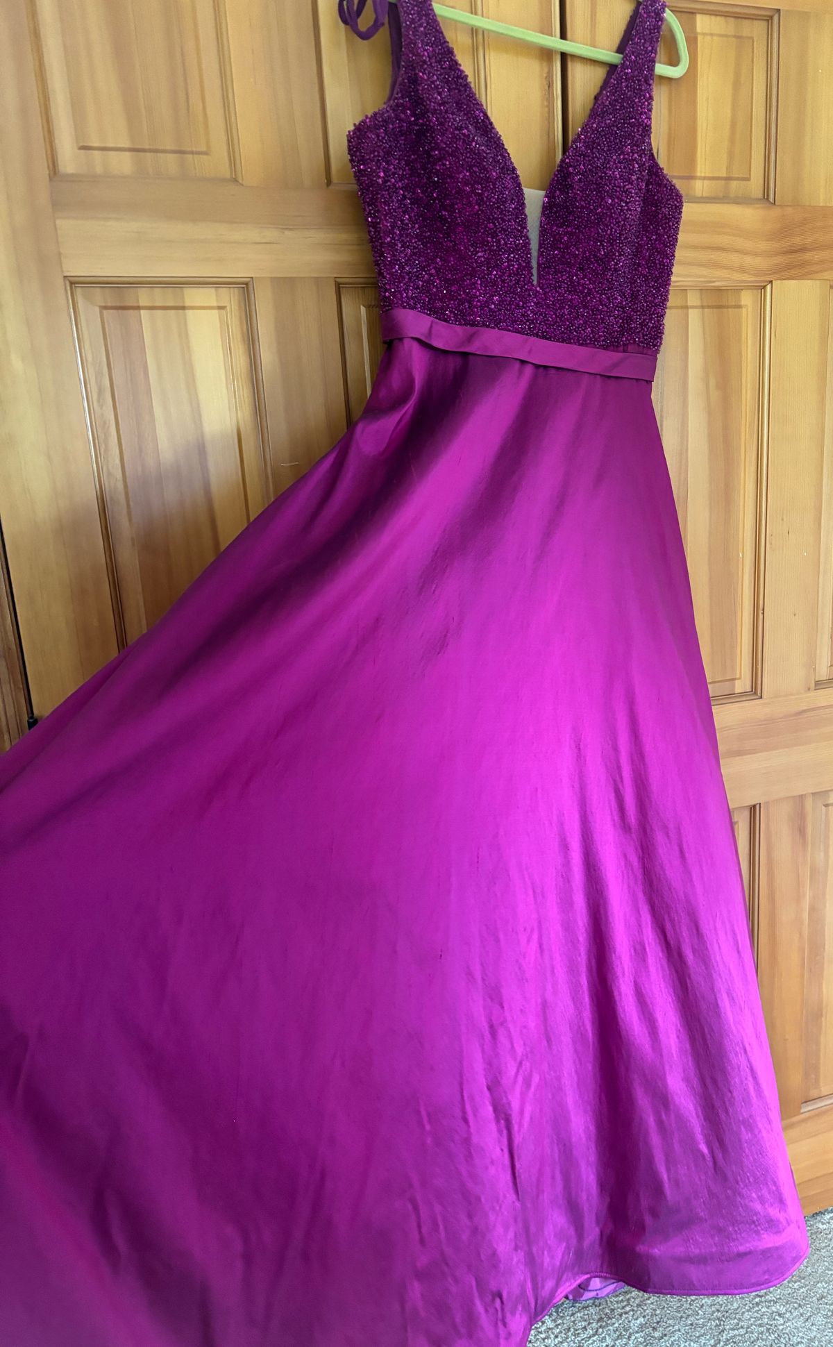 Jovani Size 12 Prom Plunge Pink A-line Dress on Queenly