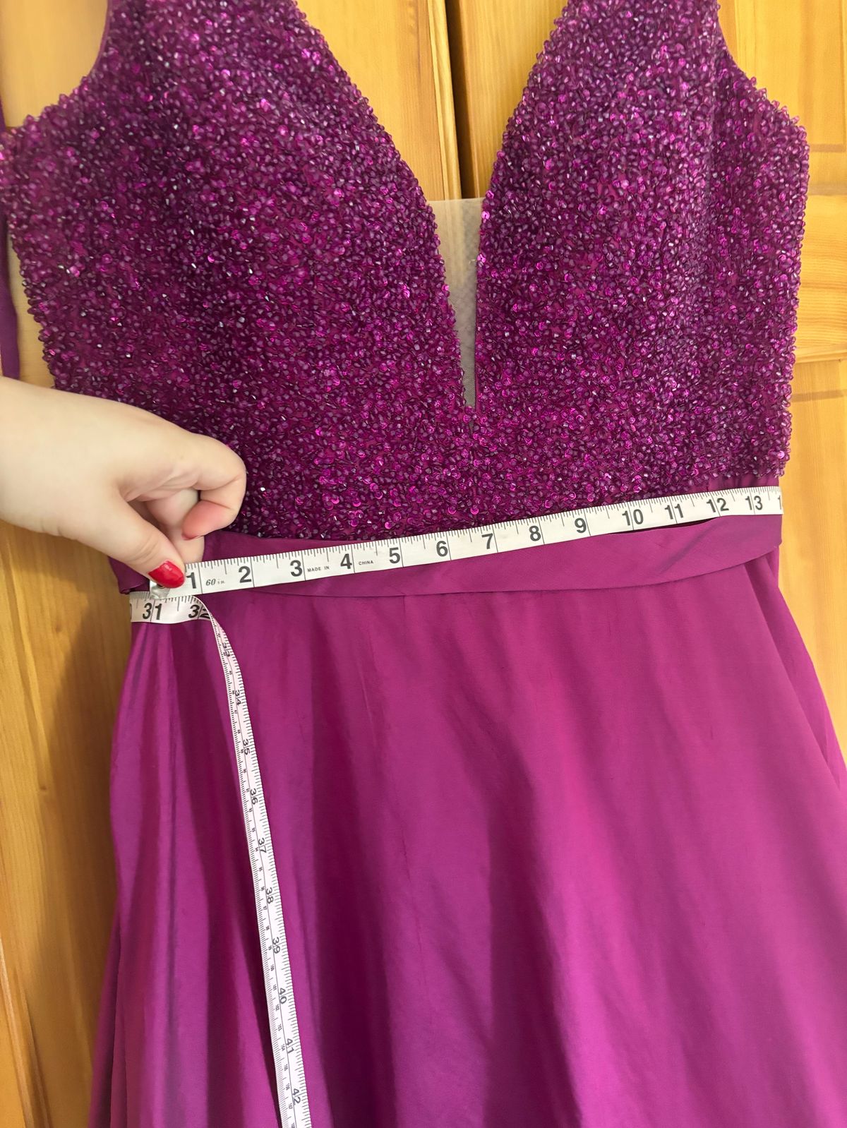 Jovani Size 12 Prom Plunge Pink A-line Dress on Queenly