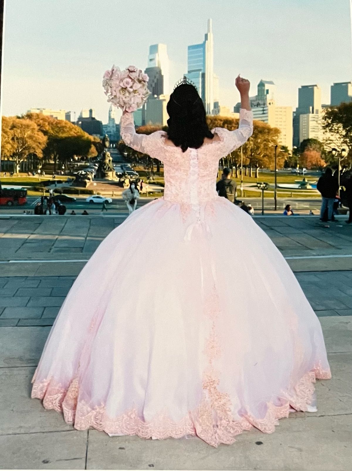 Size S Off The Shoulder Multicolor Ball Gown on Queenly