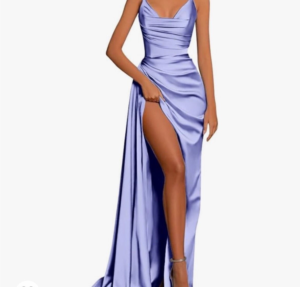 Size 4 Bridesmaid Plunge Purple Side Slit Dress on Queenly