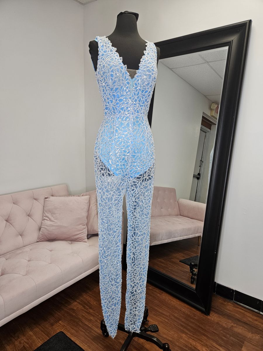 Vienna Size 4 Pageant Blue Formal Jumpsuit on Queenly