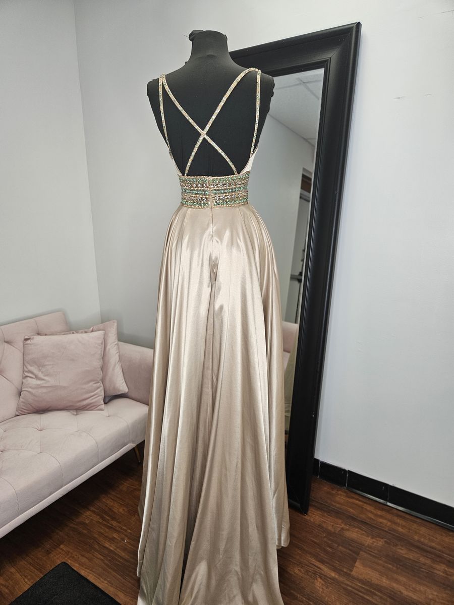 Rachel Allan Size 0 Pageant Gold Formal Jumpsuit on Queenly