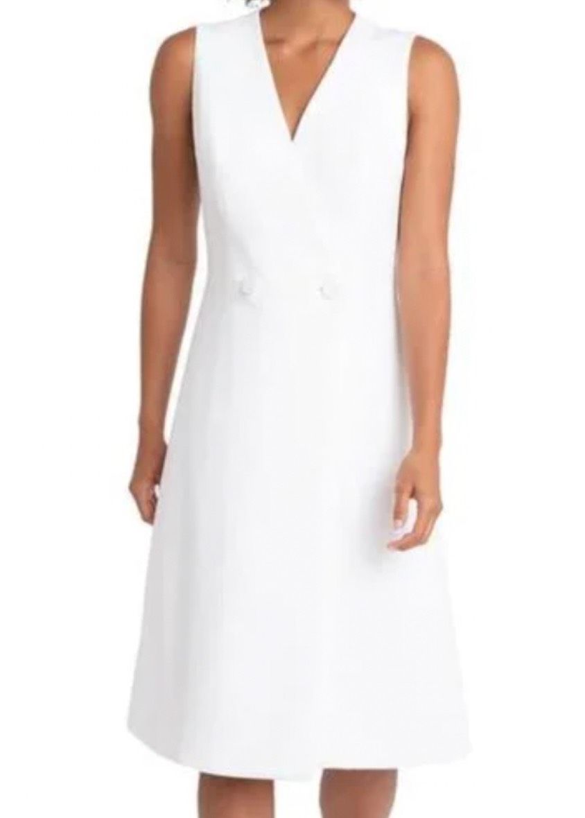 Black Halo Size 2 Plunge White Cocktail Dress on Queenly