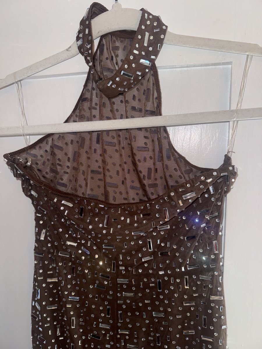 Oh Polly Size XS High Neck Brown Mermaid Dress on Queenly