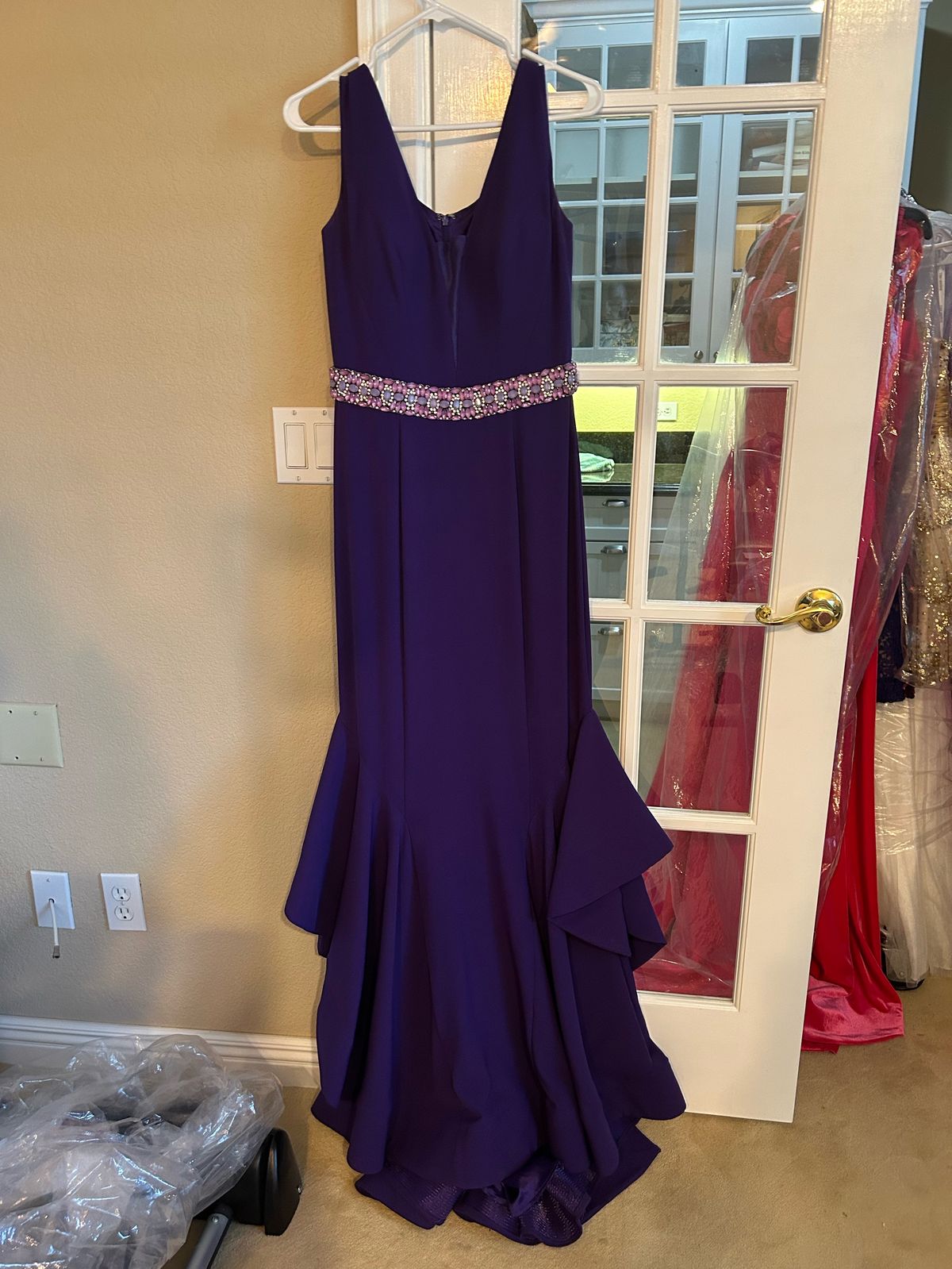 Jovani Size 4 Purple Mermaid Dress on Queenly