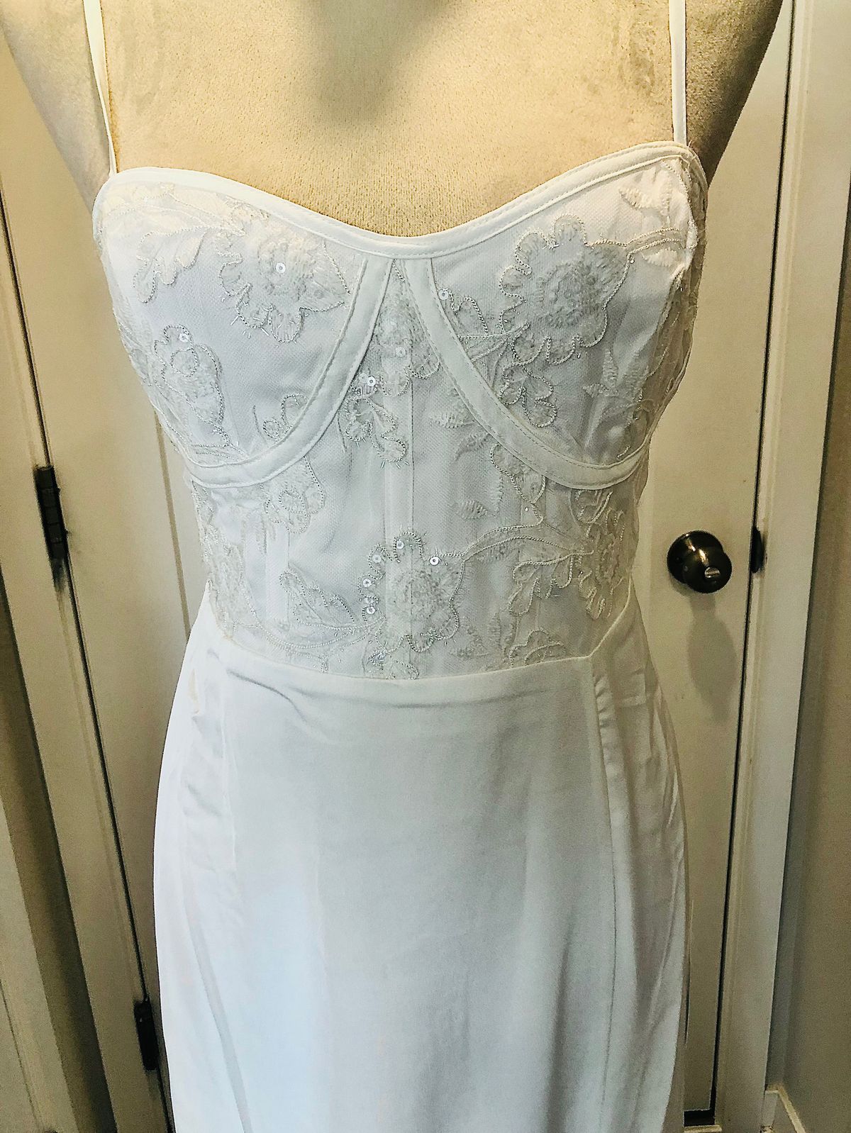 Lulus Size XL Strapless Floral White Mermaid Dress on Queenly