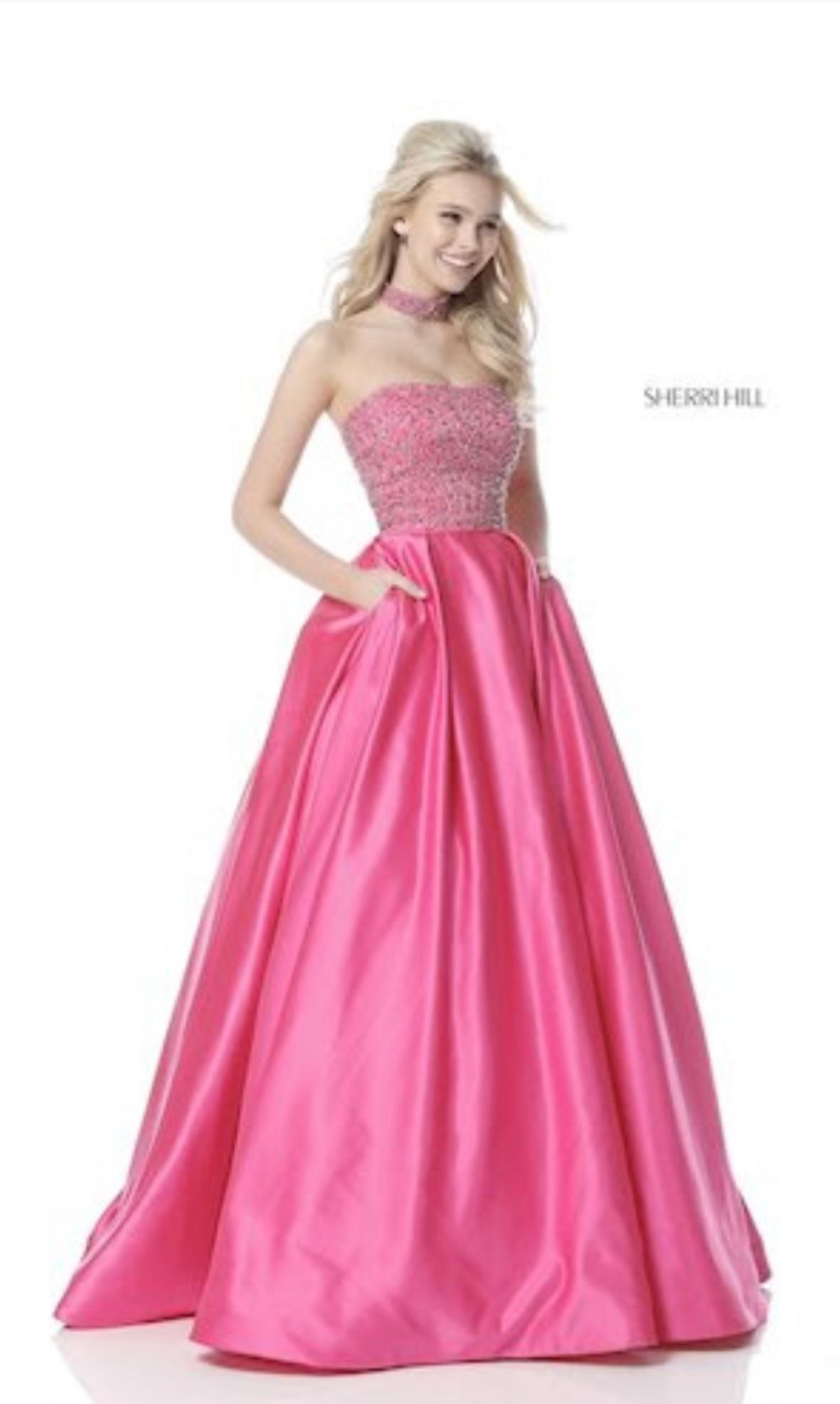 Style 51607 Sherri Hill Size 0 Pageant Halter Green Ball Gown on Queenly