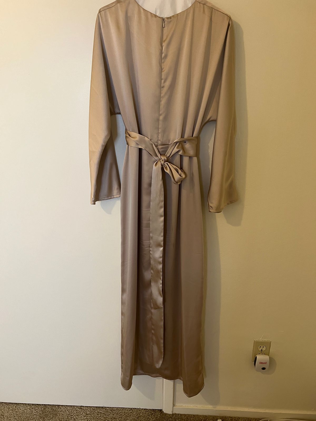 Veiled collection Size 10 Wedding Guest Long Sleeve Gold Floor Length Maxi on Queenly